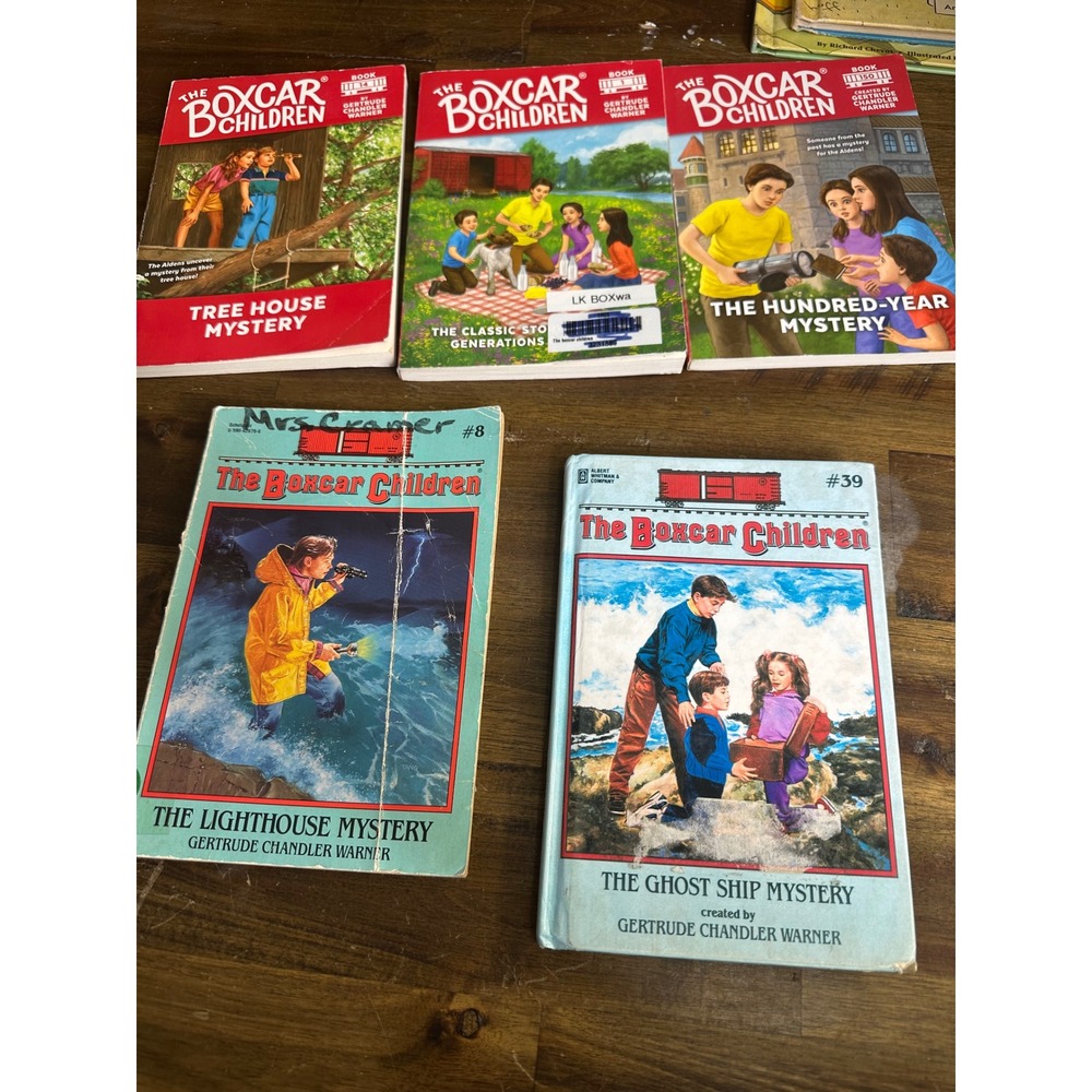 Boxcar Children Book Lot of 5 Gertrude Chandler Warner Mystery Series Vintage